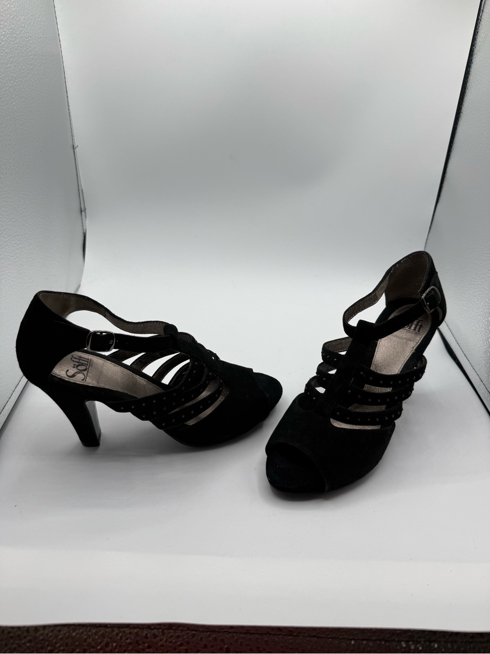 Sofft Rialto Women’s Black Strappy Open Toe Heel Sz 7.5M